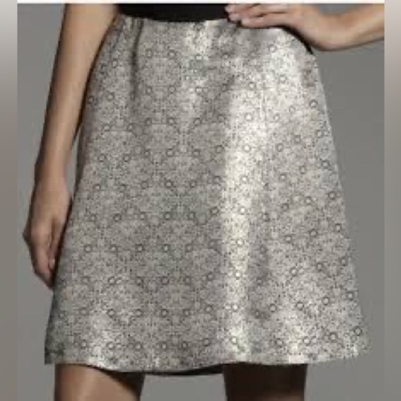 Narcisco Rodriguez for Design Nation Blue Gold Brocade Skirt 4 - Picture 1 of 9